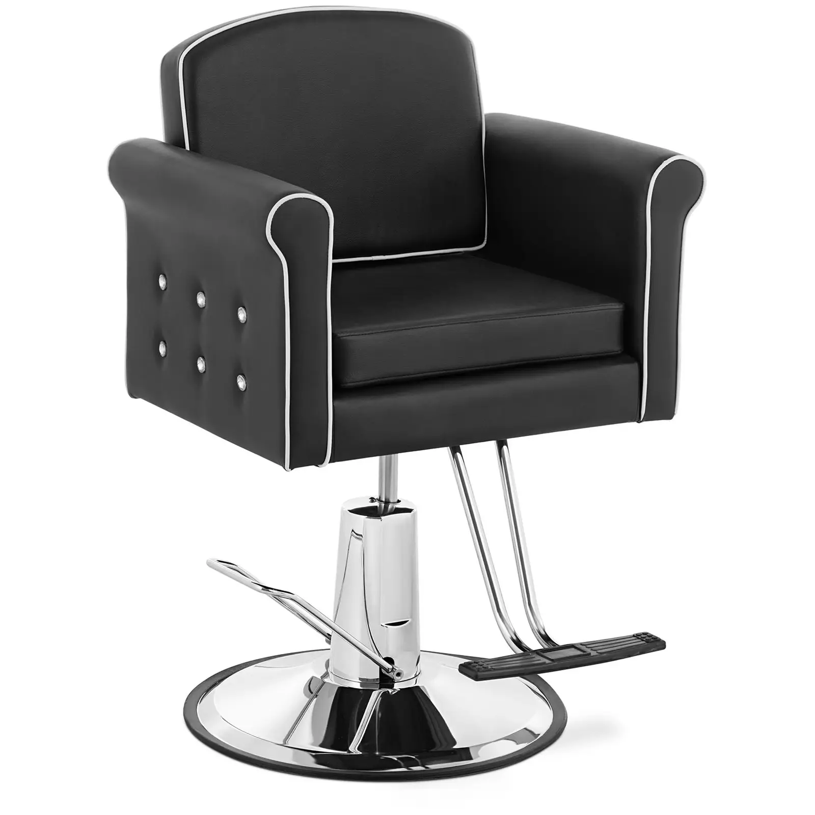 Salonska stolica s osloncem za noge - 520 - 630 mm - 150 kg - crna
