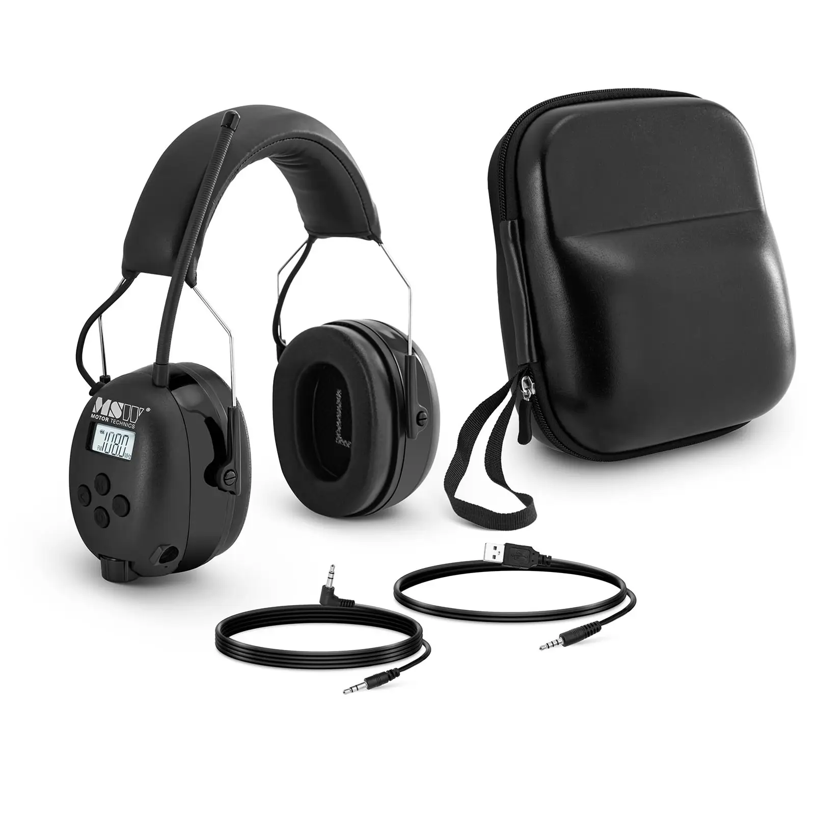 Bluetooth slušalice s poništavanjem buke - mikrofon - LCD zaslon - punjiva baterija - crna