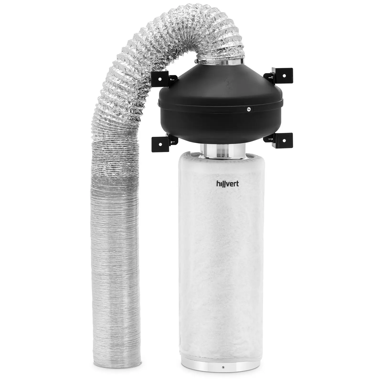 Set filtara za zrak - filtar s aktivnim ugljenom od 50 cm / cijevni ventilator / crijevo za ispuh zraka - 249,6 m³/h - izlaz Ø 102 mm