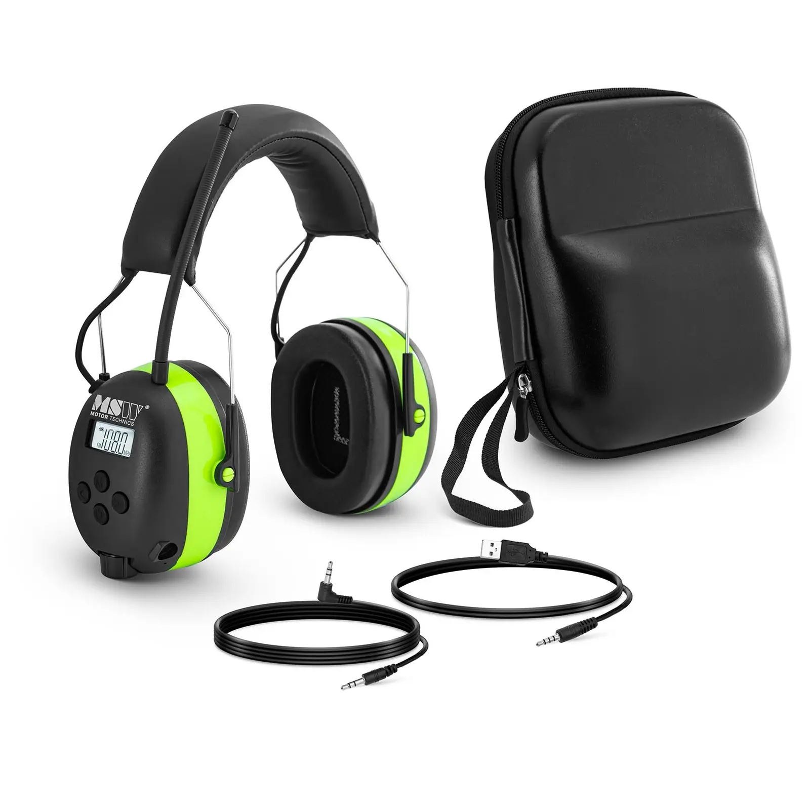 Bluetooth slušalice s poništavanjem buke - mikrofon - LCD zaslon - punjiva baterija - zelena