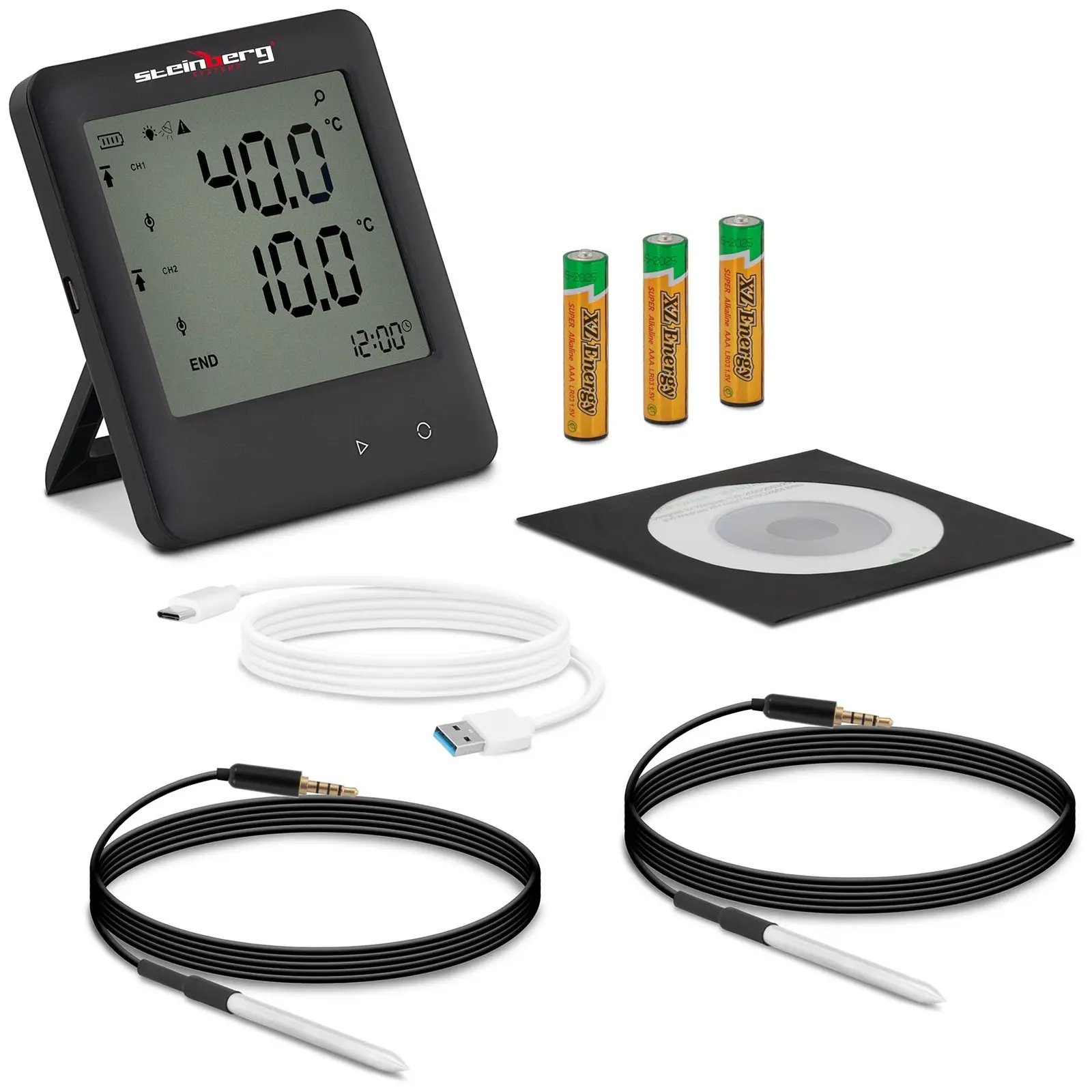 Registrator podataka o temperaturi - LCD - -40 do +125 °C - 2 vanjska senzora