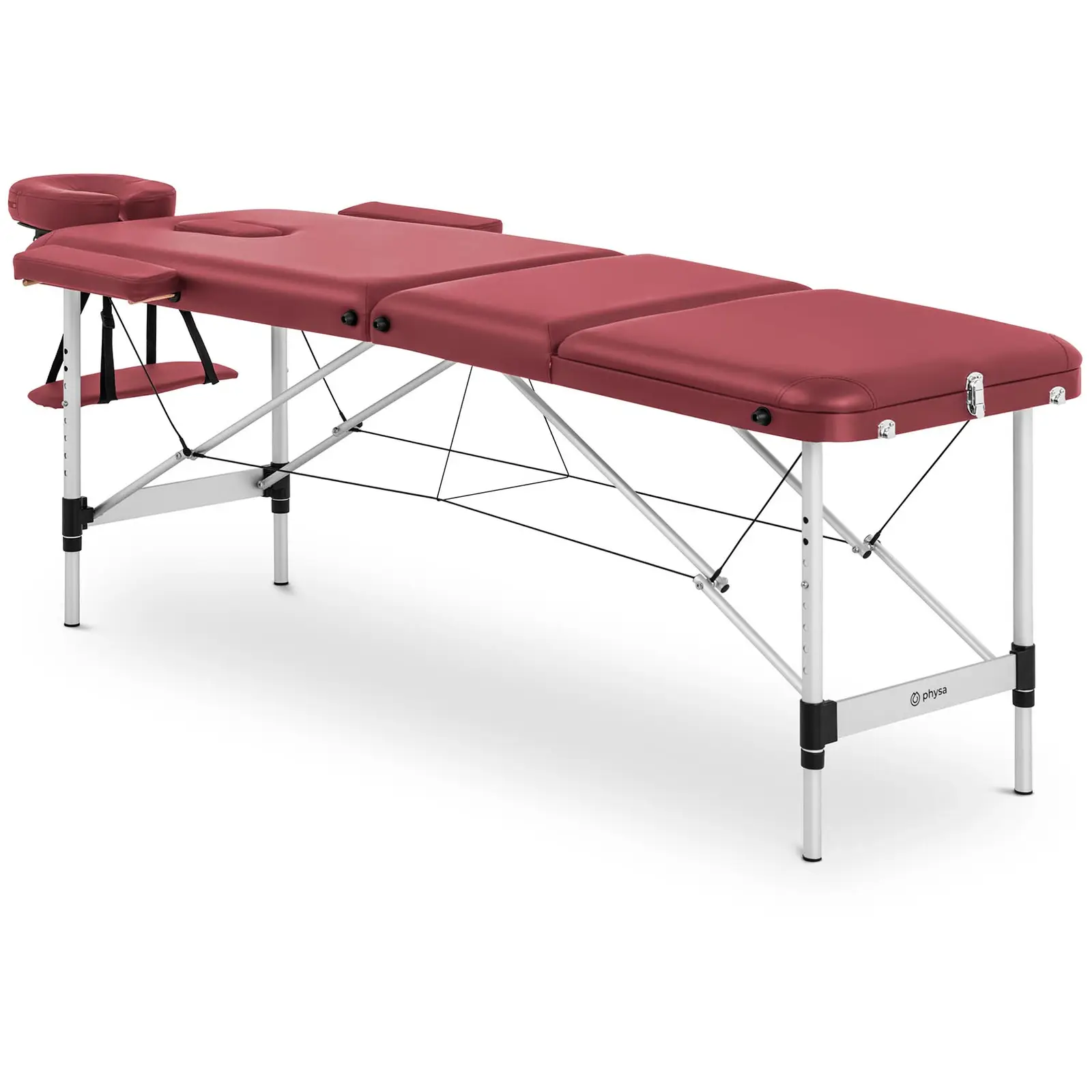 Sklopivi stol za masažu - 185 x 60 x 60-81 cm - 180 kg - Crveni